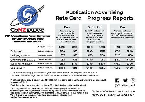 PR Rate Card